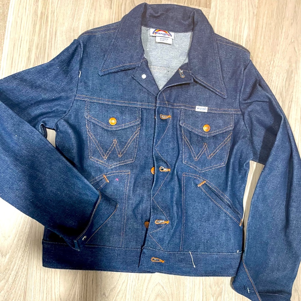 Vintage Wrangler Rainbow tag- Rare!! Kids Jean jacket!Summer!!!